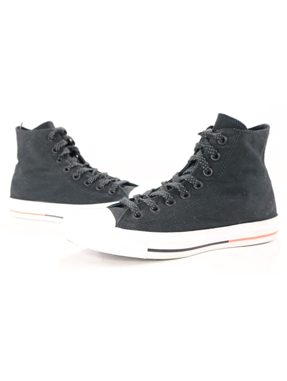 converse classic sneakers M7 W9 black canvas high top athletic reflective shoes